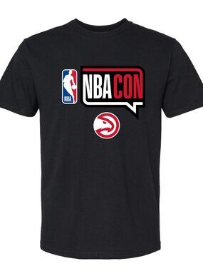 NWT NBACon Men's Black Atlanta Hawks Team Logo Shirt Sleeve T-Shirt - Size S